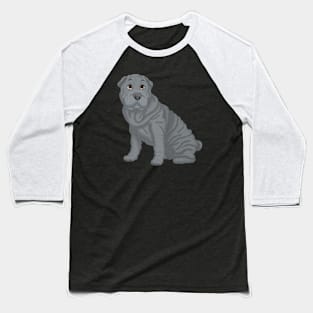 Blue Shar-Pei Dog Baseball T-Shirt